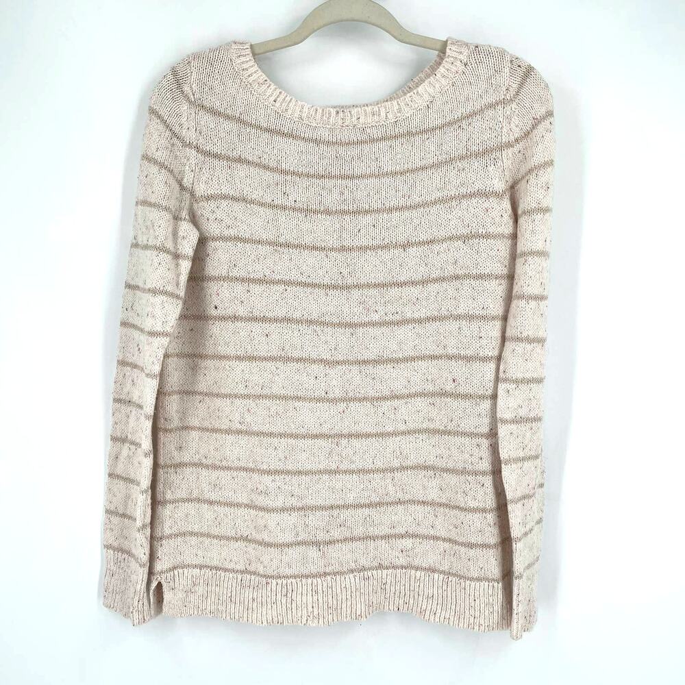 LOFT Cotton Blend Knit Sweater Tan Gold Size Small